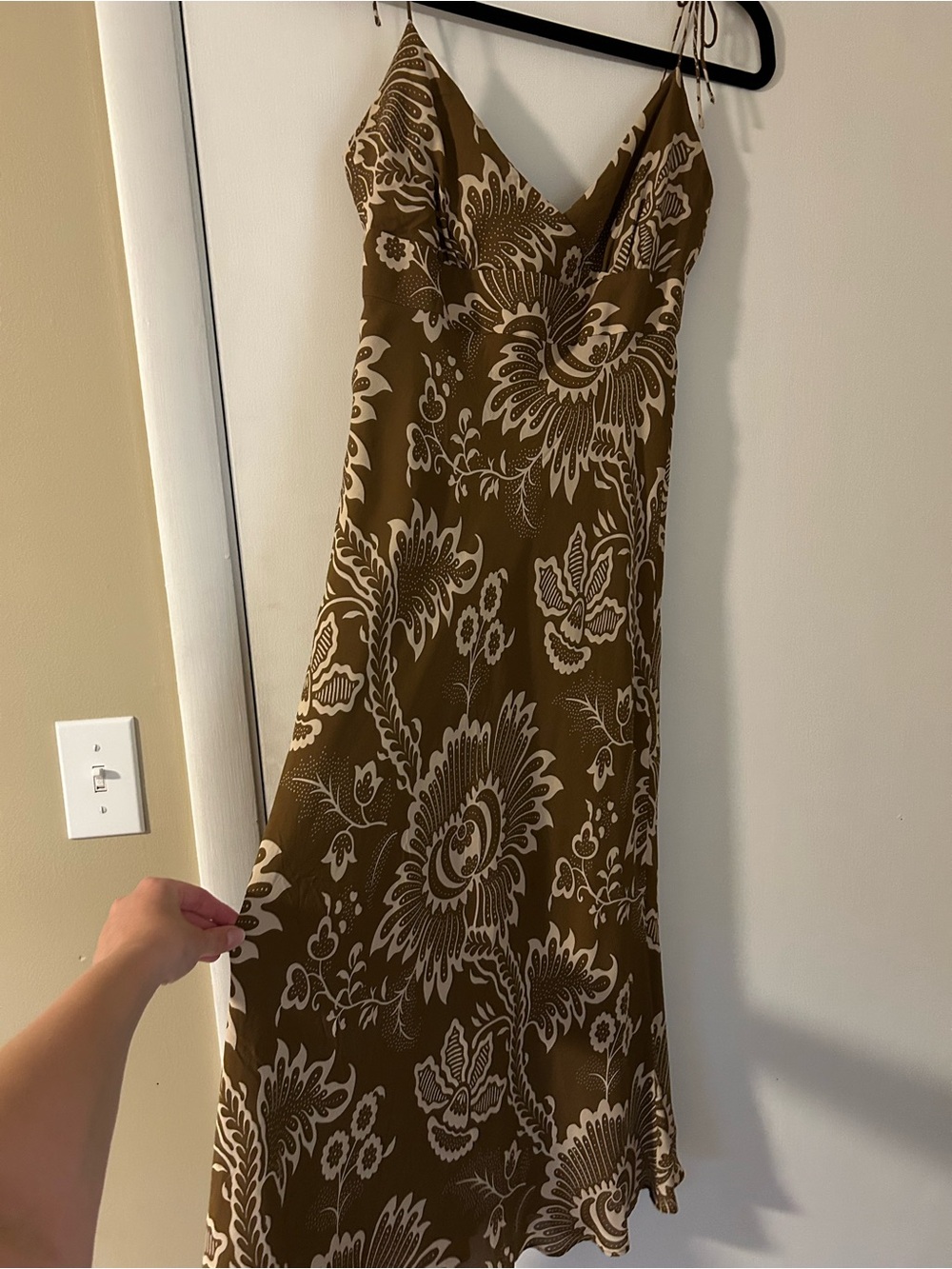 J. Crew Slip Dress with Cream Floral Print
